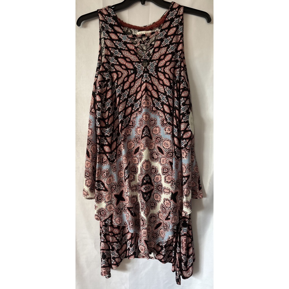 Knox Rose Bohemian Gypsy Double Layered‎ Sleeveless Dress